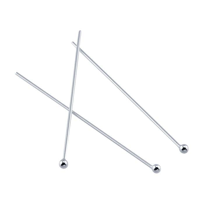 Argentium® Silver Ball Head Pin, 0.51mm, 3/4-Hard