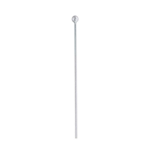 Sterling Silver 44.45mm 2.5mm Ball Head Pin, 0.72mm, 1/2-Hard