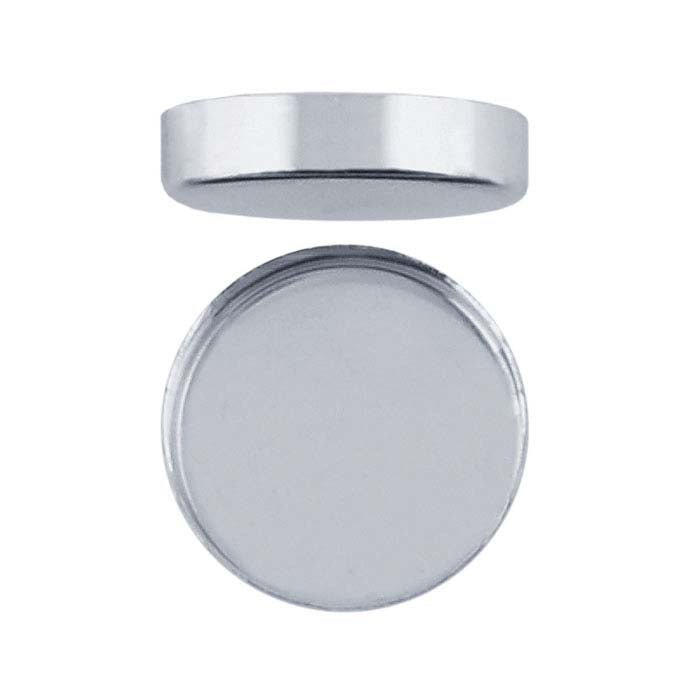Argentium® Silver 6mm Round Bezel Cup Setting