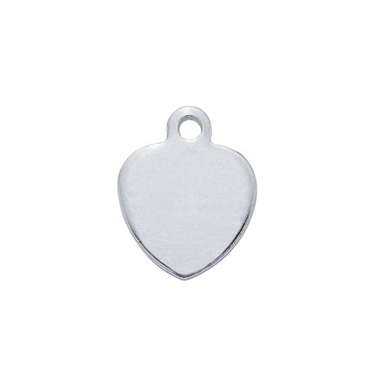 Argentium® Silver 8.9 x 7mm Heart Tag, 0.81mm, Soft