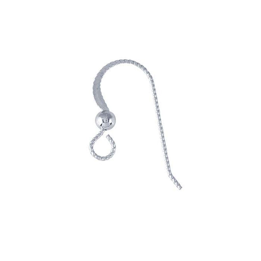 Filo per Orecchini Argentium® Silver Martellato SlipLess™ con Anello e Perla da 3mm