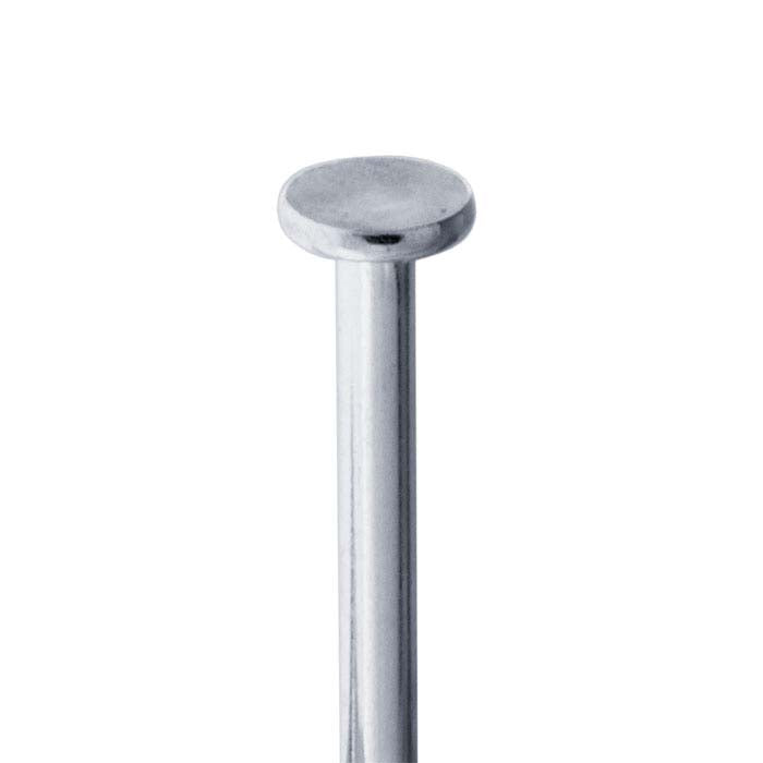 Argentium® Silver 25.4mm 1.3mm Flat Head Pin, 0.57mm, 3/4-Hard