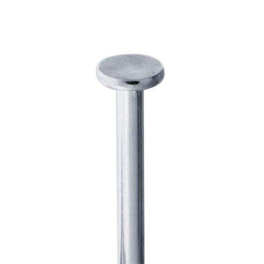 Argentium® Silver 25.4mm 1.3mm Flat Head Pin, 0.57mm, 3/4-Hard