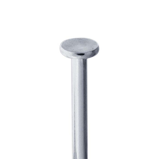 Argentium® Silver 38.1mm 1.3mm Flat Head Pin, 0.57mm, 3/4-Hard
