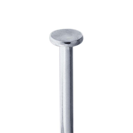 Argentium® Silver 50.8mm 1.3mm Flat Head Pin, 0.57mm, 3/4-Hard