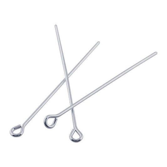 Argentium® Silver 38.1mm Eye Pin, 0.57mm, 1/2-Hard