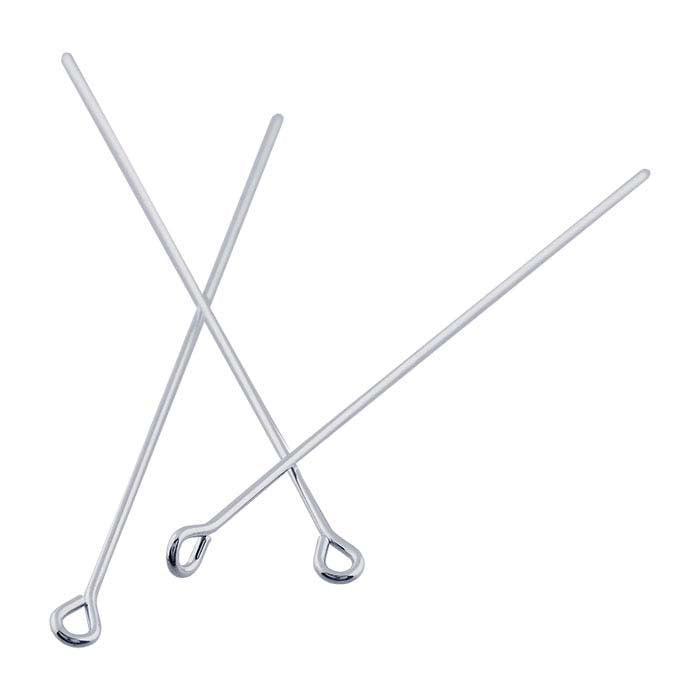 Argentium® Silver 50.8mm Eye Pin, 0.57mm, 1/2-Hard