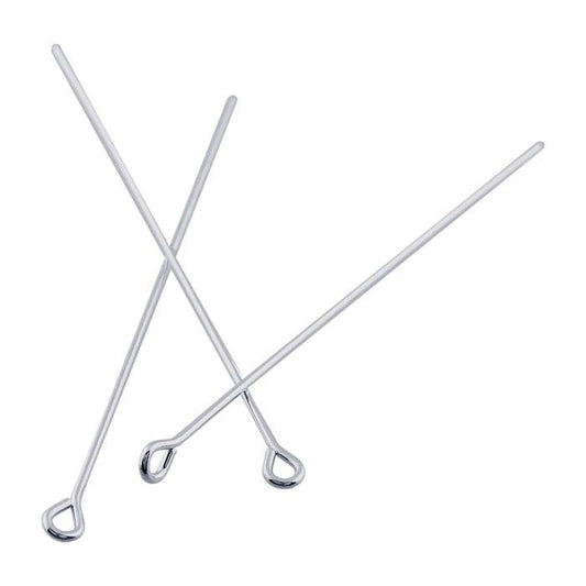 Argentium® Silver 50.8mm Eye Pin, 0.57mm, 1/2-Hard