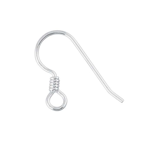 Argentium® Silver Ear Wire with Loop and Coil