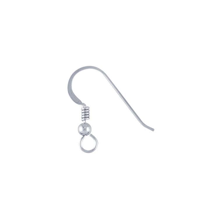 Hammered Ear Wire with Loop, Coil and 3mm Bead