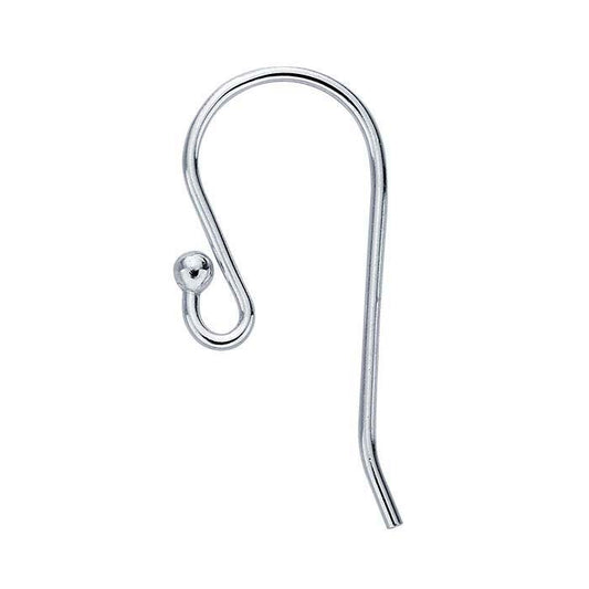 Argentium® Silver Ear Wire with 2mm Ball End and Loop