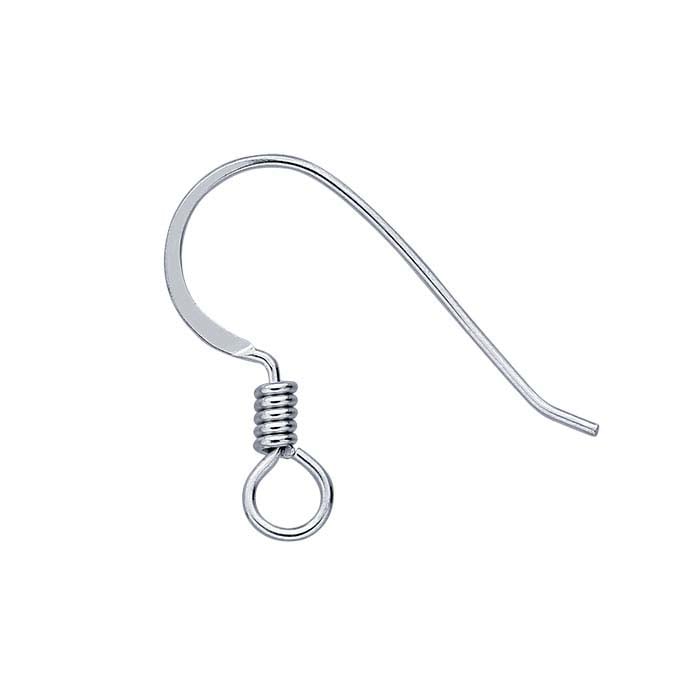 Argentium® Silver Hammered Ear Wire with Loop & Coil