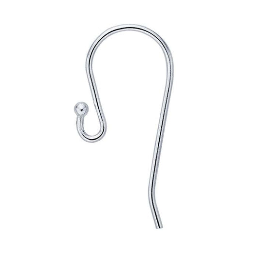 Argentium® Silver Ear Wire with 1.6mm Ball End and Loop