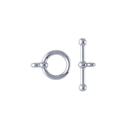 Argentium® Silver 12.7 x 16.5mm Ball-End Toggle Clasp