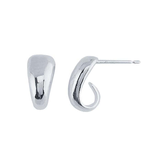 Argentium® Silver Domed Tapered Post Earring with Loop