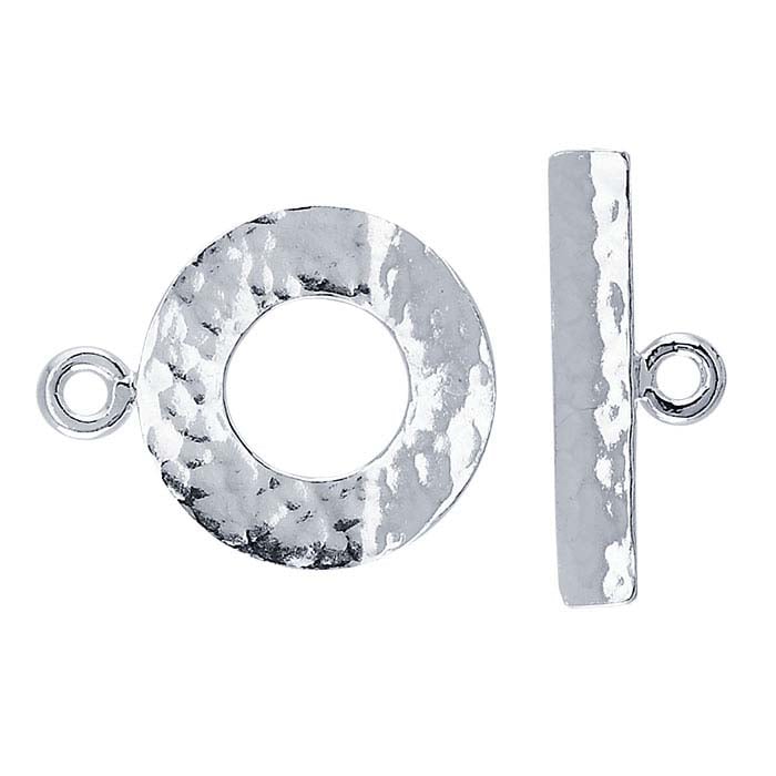 Argentium® Silver 22 x 20.9mm ered Toggle Clasp