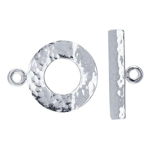 Argentium® Silver 22 x 20.9mm ered Toggle Clasp