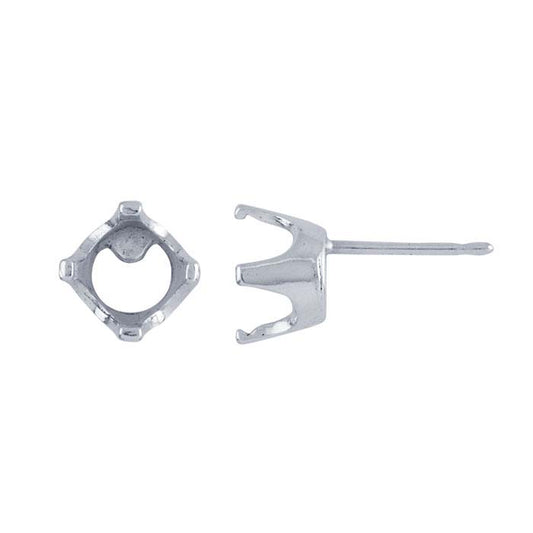ReadySet™ Argentium® Silver 6mm Round Post Earring Mounting