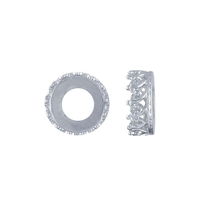 Argentium® Silber 8 mm runde Galeriedraht-Fassung für Lünetten