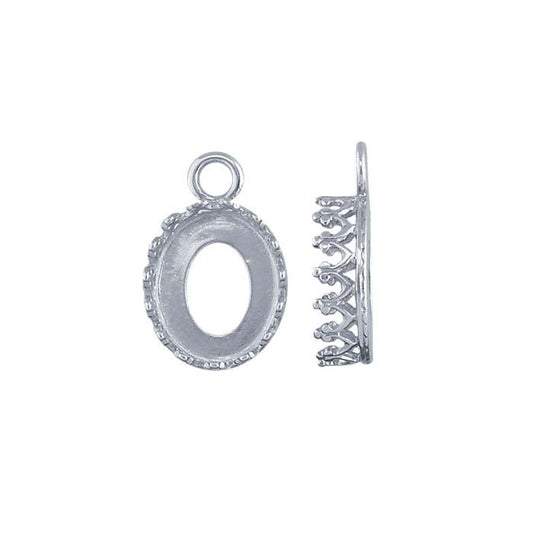 Argentium® Silver Oval Gallery Wire Bezel Cup Component Mounting