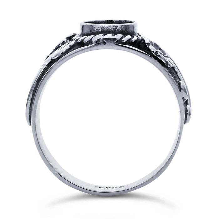 Sterling Silver Southwest 8 x 6mm Oval Cabochon Ring Mounting