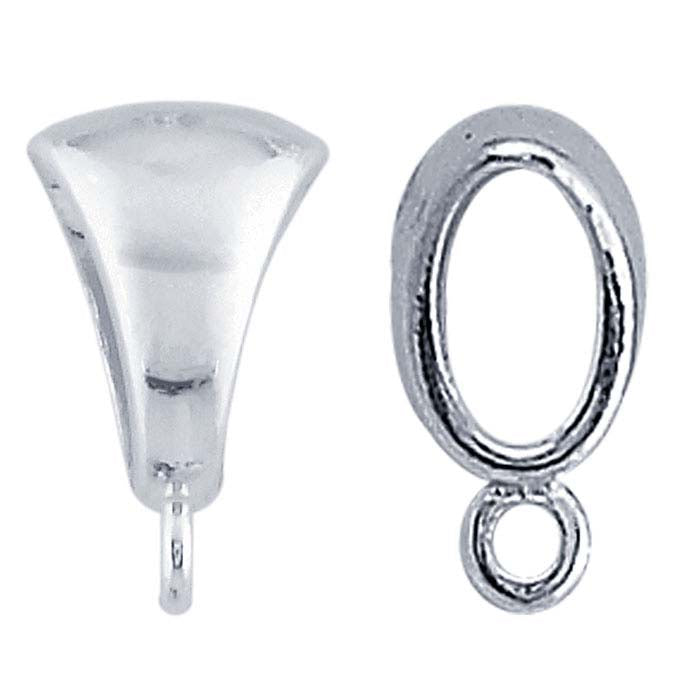 Sterling Silver Smooth Bail with Perpendicular Ring