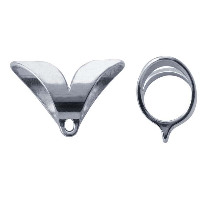 Sterling Silver V-Shaped Slide Bail with Ring