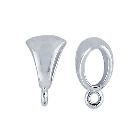 Sterling Silver Smooth Pendant Bails with Perpendicular Ring