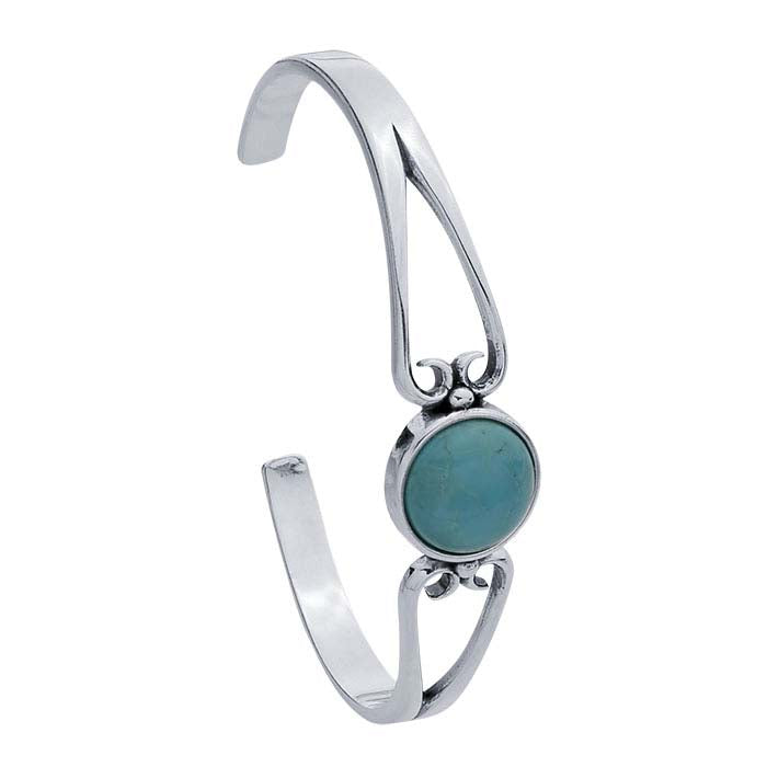 Sterling Silver 12mm Round Cuff Bracelet Mounting