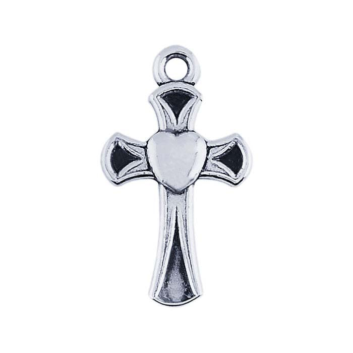 Sterling Silver Heart Cross Pendant