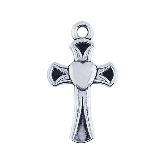 Sterling Silver Heart Cross Pendant