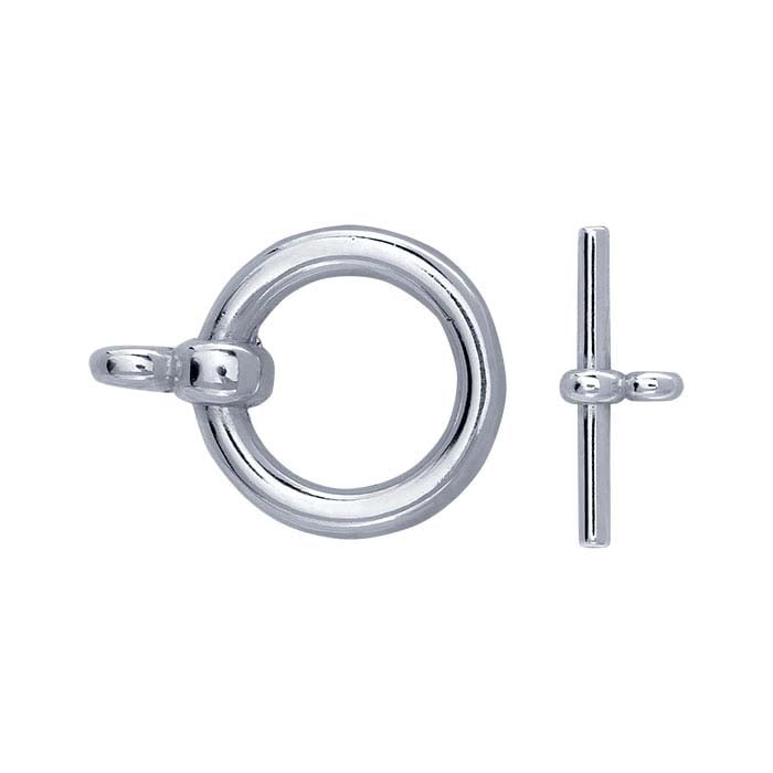 Sterling Silver 10.3 x 12.5mm Flat-End Toggle Clasp