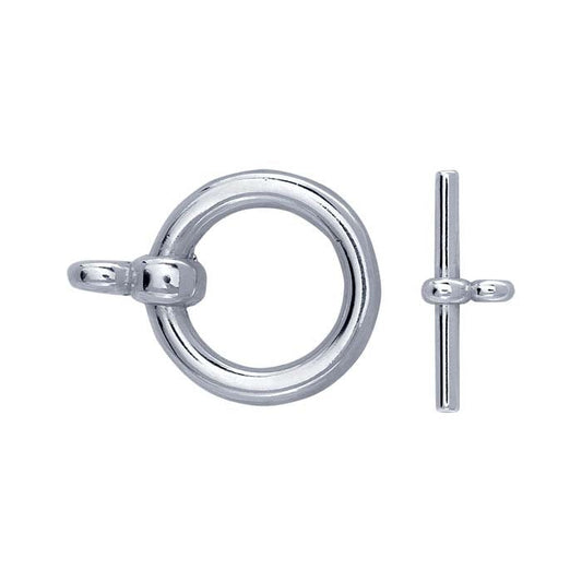 Sterling Silver 10.3 x 12.5mm Flat-End Toggle Clasp