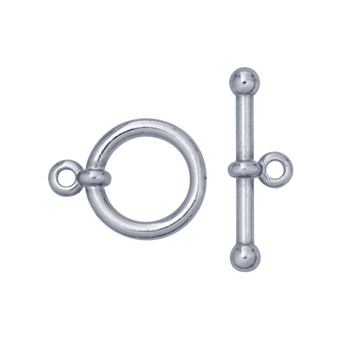 Sterling Silver 14 x 18mm Ball-End Toggle Clasp