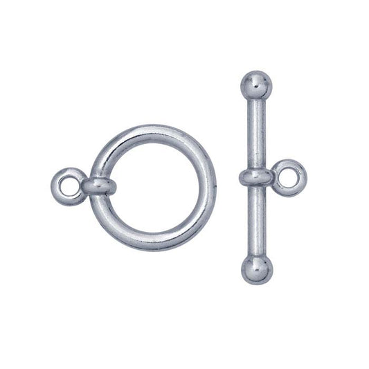Sterling Silver 14 x 18mm Ball-End Toggle Clasp