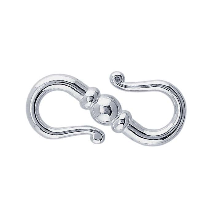 Sterling Silver Triple-Bead S-Hook Clasp