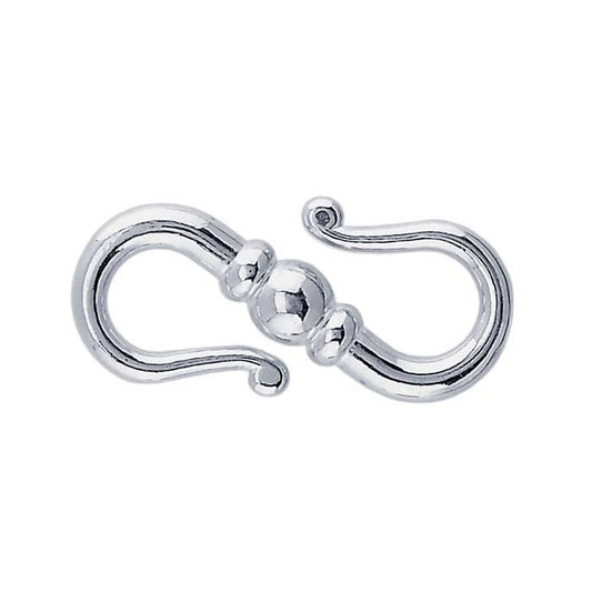 Sterling Silver Triple-Bead S-Hook Clasp