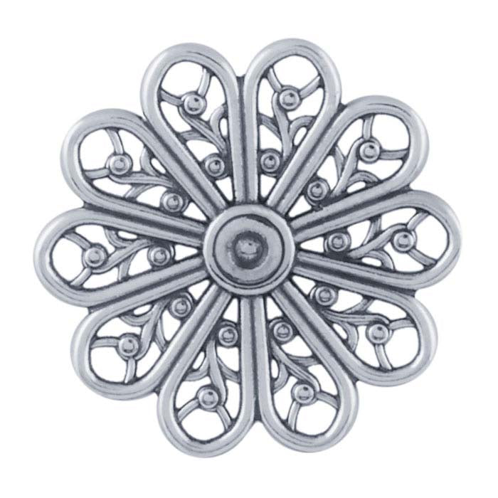 Sterling Silver Filigree Round Component