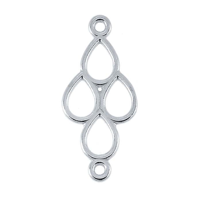 Sterling Silver Four-Teardrop Component