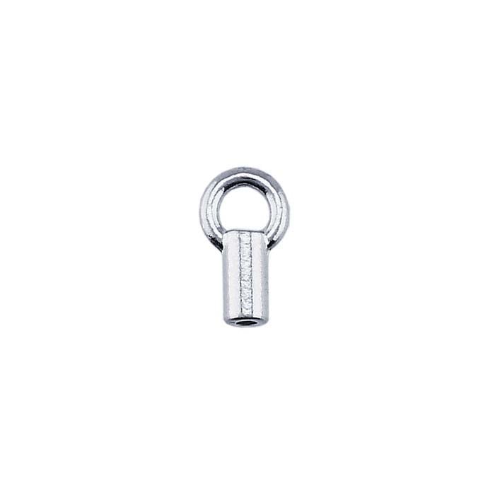 Sterling Silver Crimp or Glue End Cap with Ring