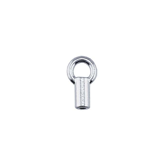 Sterling Silver Crimp or Glue End Cap with Ring