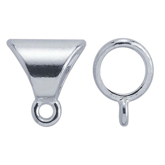 Sterling Silver Slide Pendant Bails with Ring