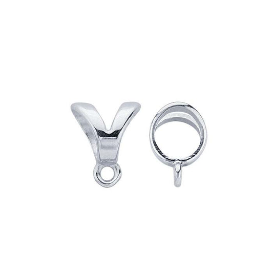 Sterling Silver V-Shaped Pendant Bail with Ring