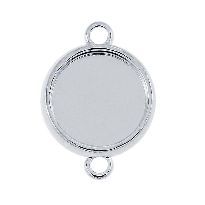 Sterling Silver 10mm Round Double-Sided Link Component Mounting