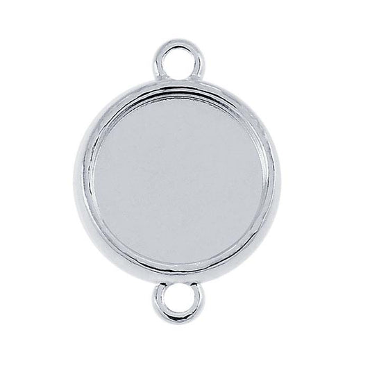 Sterling Silver 10mm Round Double-Sided Link Component Mounting