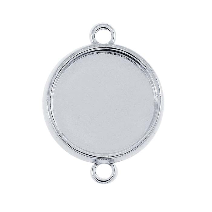Sterling Silver 12mm Round Double-Sided Link Component Mounting