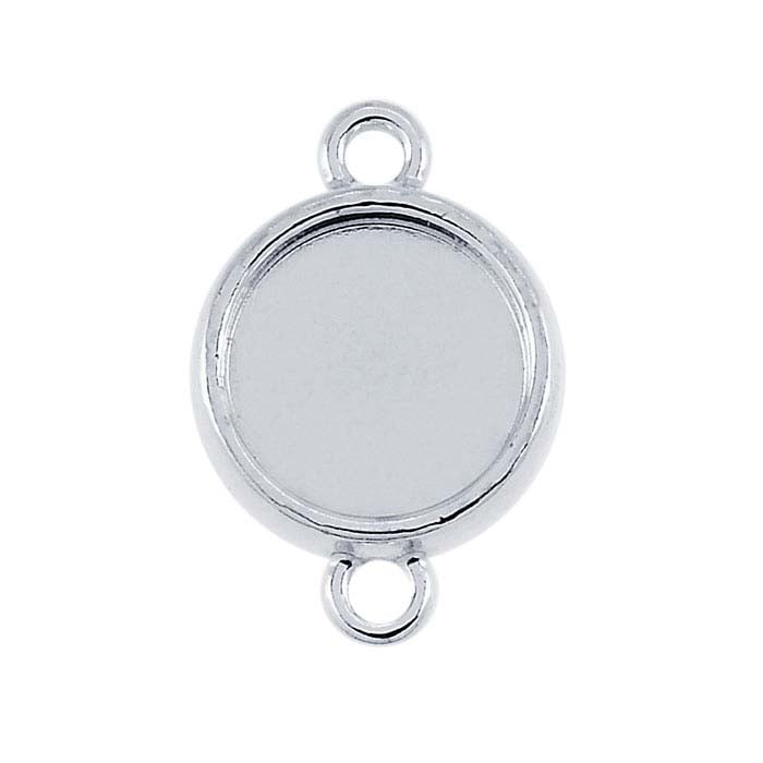 Sterling Silver 8mm Round Double-Sided Link Component Mounting