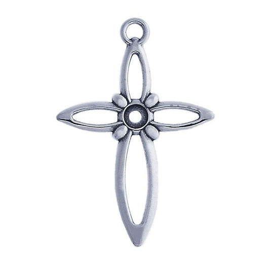 Sterling Silver Open Cross Pendant Mounting