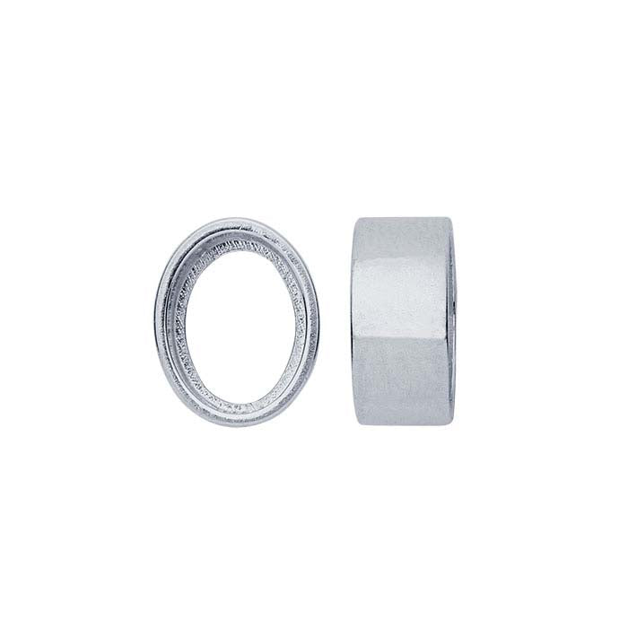 Sterling Silver Oval Tube Bezel Setting