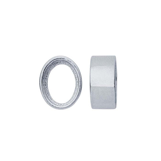 Sterling Silver Oval Tube Bezel Setting